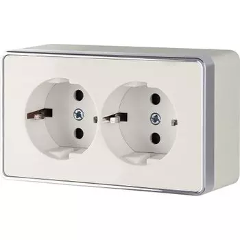 Розетка двойная с заземлением Gallant (слоновая кость) WL15-02-03 Werkel