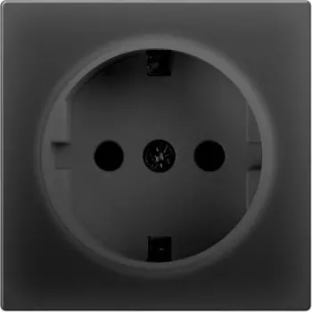 Розетка с заземлением (черный матовый) WL08-SKG-01-IP20 Werkel