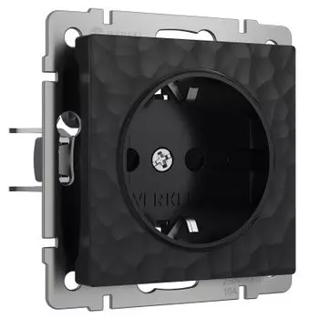 Розетка с заземлением (черный) W1271008 Werkel
