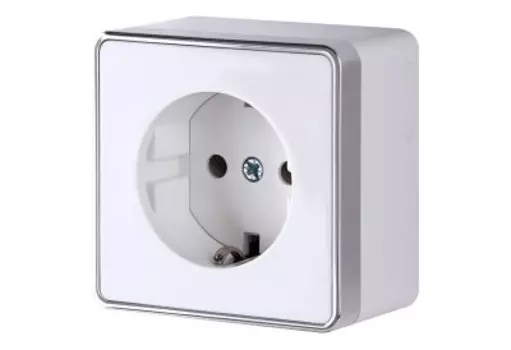 Розетка с заземлением и шторками Gallant (белая) WL15-02-02 Werkel