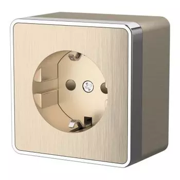 Розетка с заземлением и шторками Gallant (шампань рифленый) Werkel W5071110