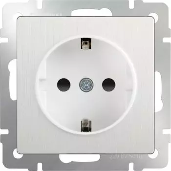 Розетка с заземлением (перламутровый рифленый) WL13-SKG-01-IP20 Werkel