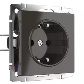 Розетка с заземлением (серо-коричневый) WL07-SKG-01-IP20 Werkel