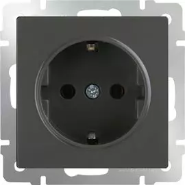 Розетка с заземлением (серо-коричневый) WL07-SKG-01-IP20 Werkel