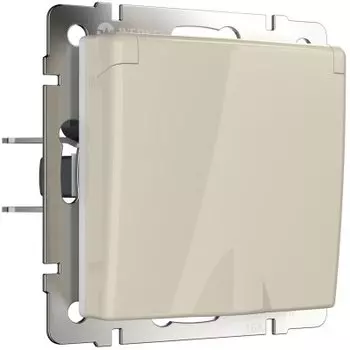 Розетка влагозащ. с зазем. с защит. крышкой и шторками (слоновая кость) W1171203 Werkel