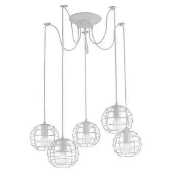Люстра паук с белыми металлическими плафонами Arte Lamp A1110SP-5WH SPIDER