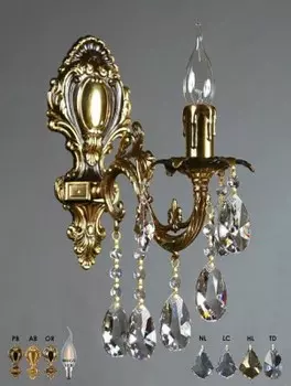 Светильник бра Ambiente 2118/1 PB Leaf crystal