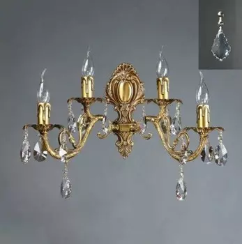 Светильник бра Ambiente 8888/2+2 AB Leaf crystal