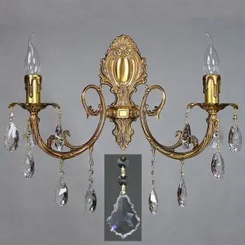 Светильник бра Ambiente 8888/2 AB Leaf crystal