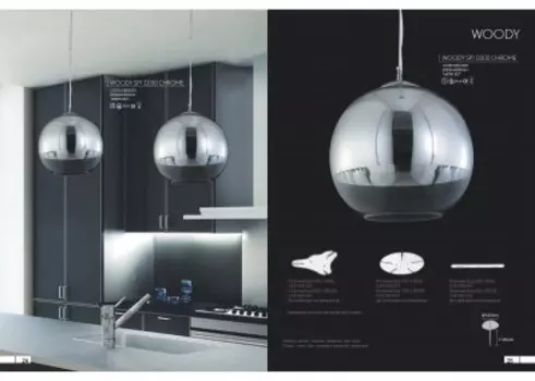 Светильник Crystal lux WOODY SP1 D300 CHROME