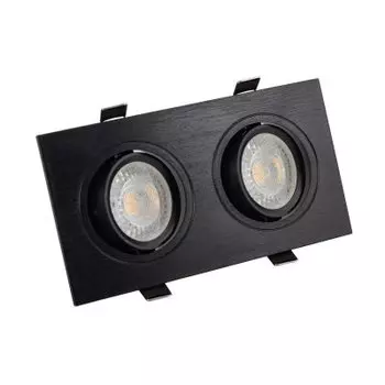 Светильник двойной встраиваемый черный 93*173мм GU5.3 Denkirs DK3022-BK