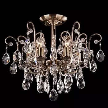 Светильник Eurosvet 10022/6 античная бронза/прозрачный хрусталь Strotskis