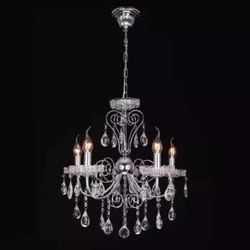 Светильник Евросвет 10046/5 хром/прозрачный хрусталь