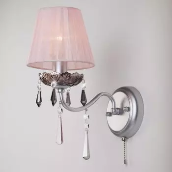 Светильник Евросвет 10086/1 серебро/дымчатый хрусталь Strotskis