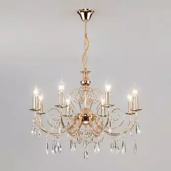 Светильник Евросвет 10094/8 золото/прозрачный хрусталь Strotskis
