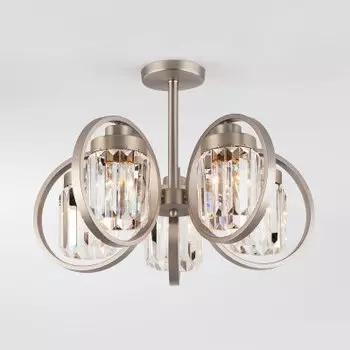 Светильник Евросвет 10095/5 сатин-никель/прозрачный хрусталь Strotskis