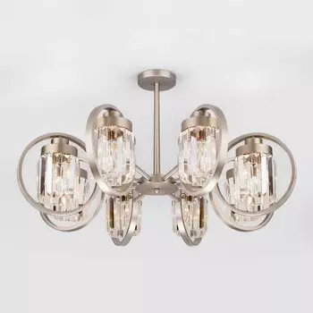 Светильник Евросвет 10095/8 сатин-никель/прозрачный хрусталь Strotskis