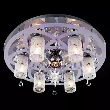 Люстра Eurosvet 70202/7 хром/синий+красный+фиолетовый