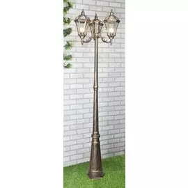 Светильник трехрожковый на столбе Elektrostandard Capella F/3 черное золото