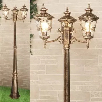 Светильник трехрожковый на столбе Elektrostandard Diadema F/3 (GLYF-8046F/3) черное золото