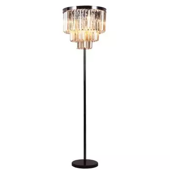 Торшер черный хрустальный Divinare 3002/06 PN-6