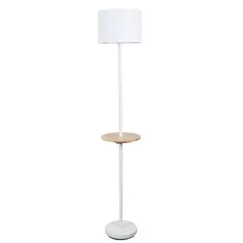 Торшер с абажуром и полочкой Arte Lamp A4056PN-1WH
