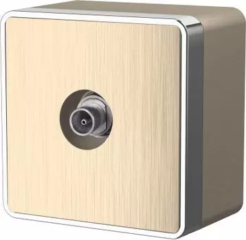 ТВ-розетка оконечная Gallant (шампань рифленый) WL15-21-01 Werkel