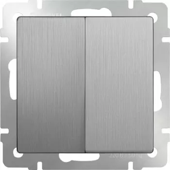 Выключатель двухклавишный (cеребряный рифленый) WL09-SW-2G Werkel
