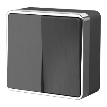 Выключатель двухклавишный Gallant (графит рифленый) Werkel W5020004