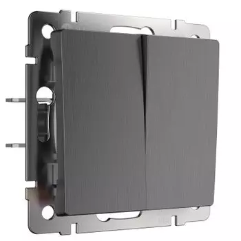 Выключатель двухклавишный (графит рифленый) W1120004 Werkel