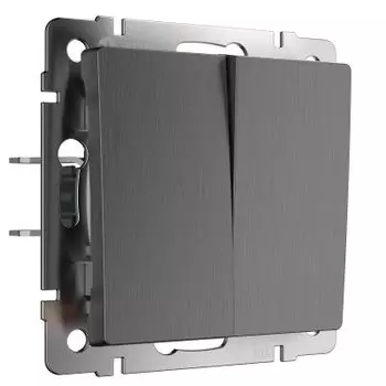 Выключатель двухклавишный (графит рифленый) Werkel WL04-SW-2G