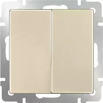 Выключатель двухклавишный проходной (шампань) WL11-SW-2G-2W Werkel