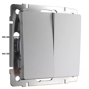 Выключатель двухклавишный (серебряный) W1120006 Werkel