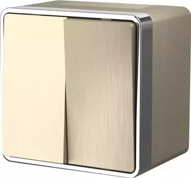 Выключатель двухклавишный влагозащищенный Gallant (шампань рифленый) WL15-03-02 Werkel