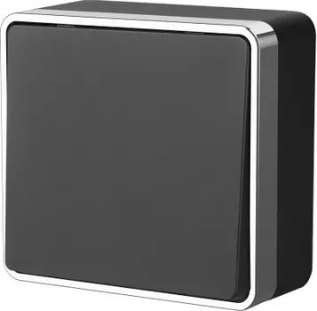 Выключатель одноклавишный Gallant (черный/хром) Werkel WL15-01-01