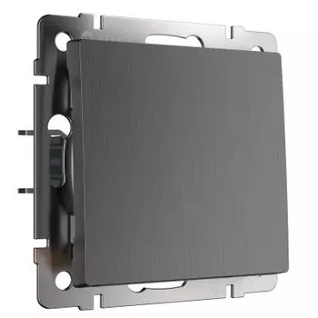 Выключатель одноклавишный (графит рифленый) WL04-SW-1G Werkel