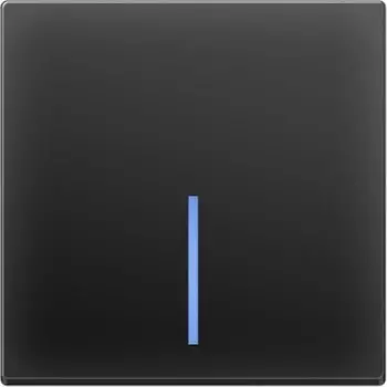 Выключатель одноклавишный проходной с подсветкой (черный матовый) WL08-SW-1G-2W-LED Werkel