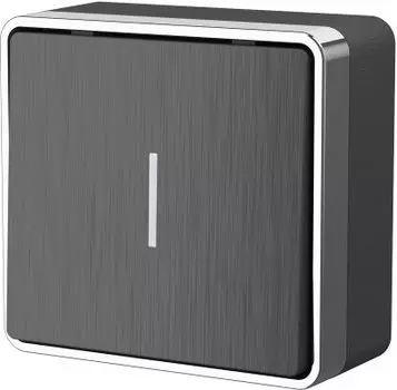 Выключатель одноклавишный с подсветкой Gallant (графит рифленый) WL15-01-04 Werkel