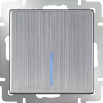 Выключатель одноклавишный с подсветкой (глянцевый никель) WL02-SW-1G-LED Werkel