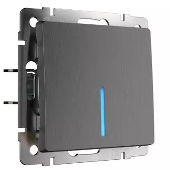 Выключатель одноклавишный с подсветкой (графит рифленый) W1110104 Werkel