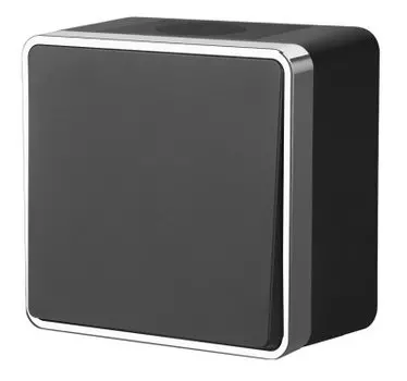 Выключатель одноклавишный влагозащищенный Gallant (черный/хром) WL15-01-02 Werkel