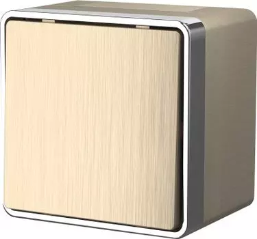 Выключатель одноклавишный влагозащищенный Gallant (шампань рифленый) WL15-01-02 Werkel