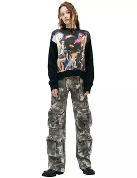 Asymmetrical printed sweatshirt