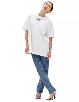 Barcode print cotton t-shirt