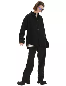 BB logo denim shirt in black