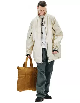 Beige S. A. R. jacket with high collar