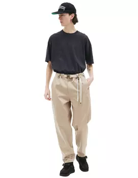 Beige trousers with belt