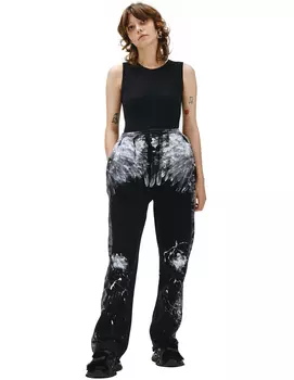 Black Contrast Painted Sweatpants