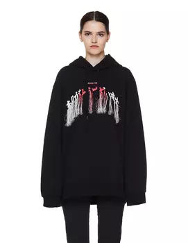 Оверсайз худи с контрастной вышивкой