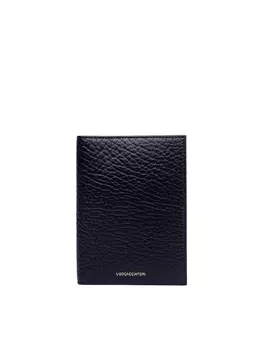 Black Grained Leather Passport Wallet